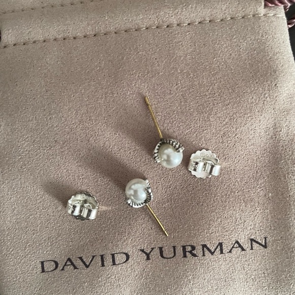 David Yurman cable pearl stud earrings - Picture 4 of 7